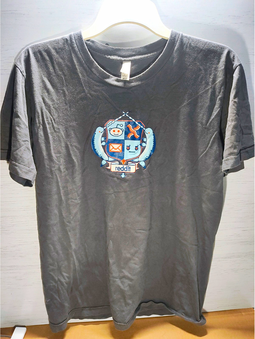 American Apparel Men's Gray Crew Neck Reddit Graphic Logo T-Shirt Size M